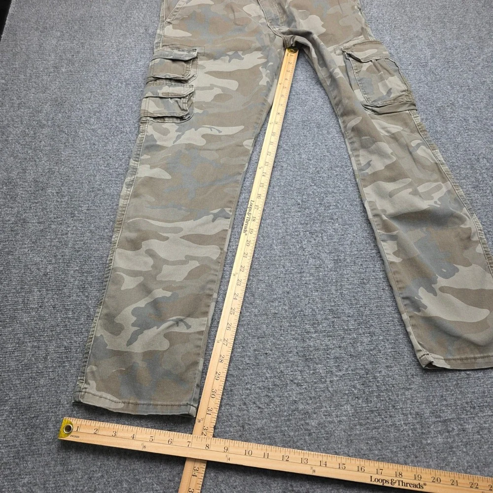 Wrangler Mens Regular Taper Camo Cargo Pants Green Brown Camouflage 36x31
